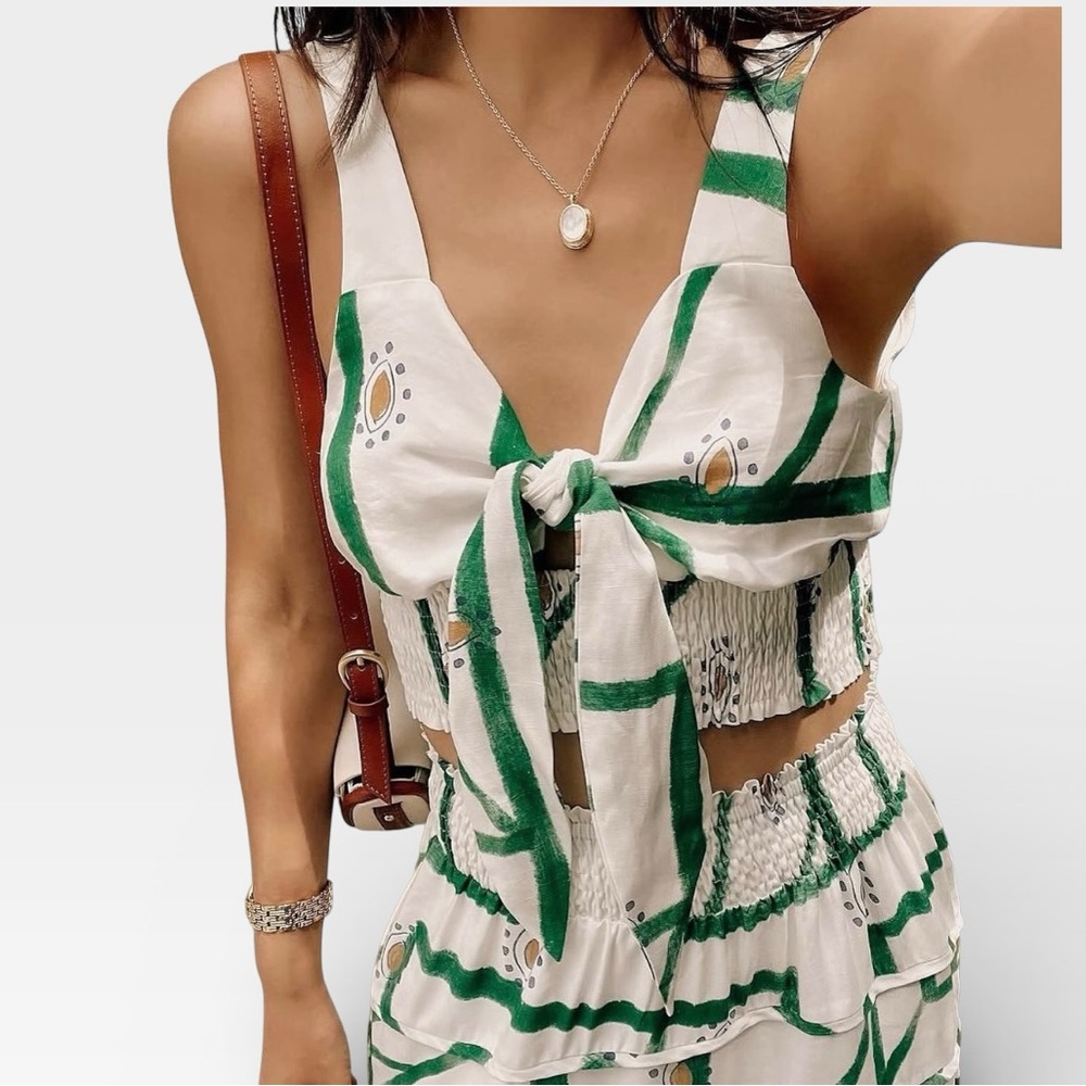 Commense SET Front Tie Cami & Tiered Skirt - Picture 6 of 11